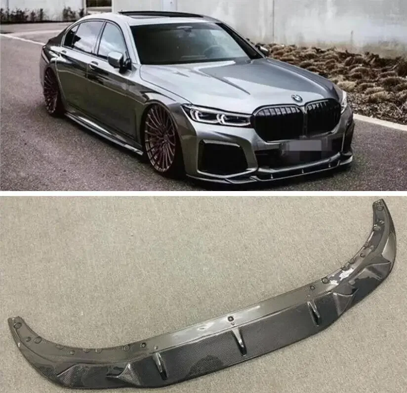 For BMW 7 Series G11 G12 G13 2019 2020 2021 2022 Front Bumper Lip Splitters Cup Flaps Cover Real Carbon Fiber