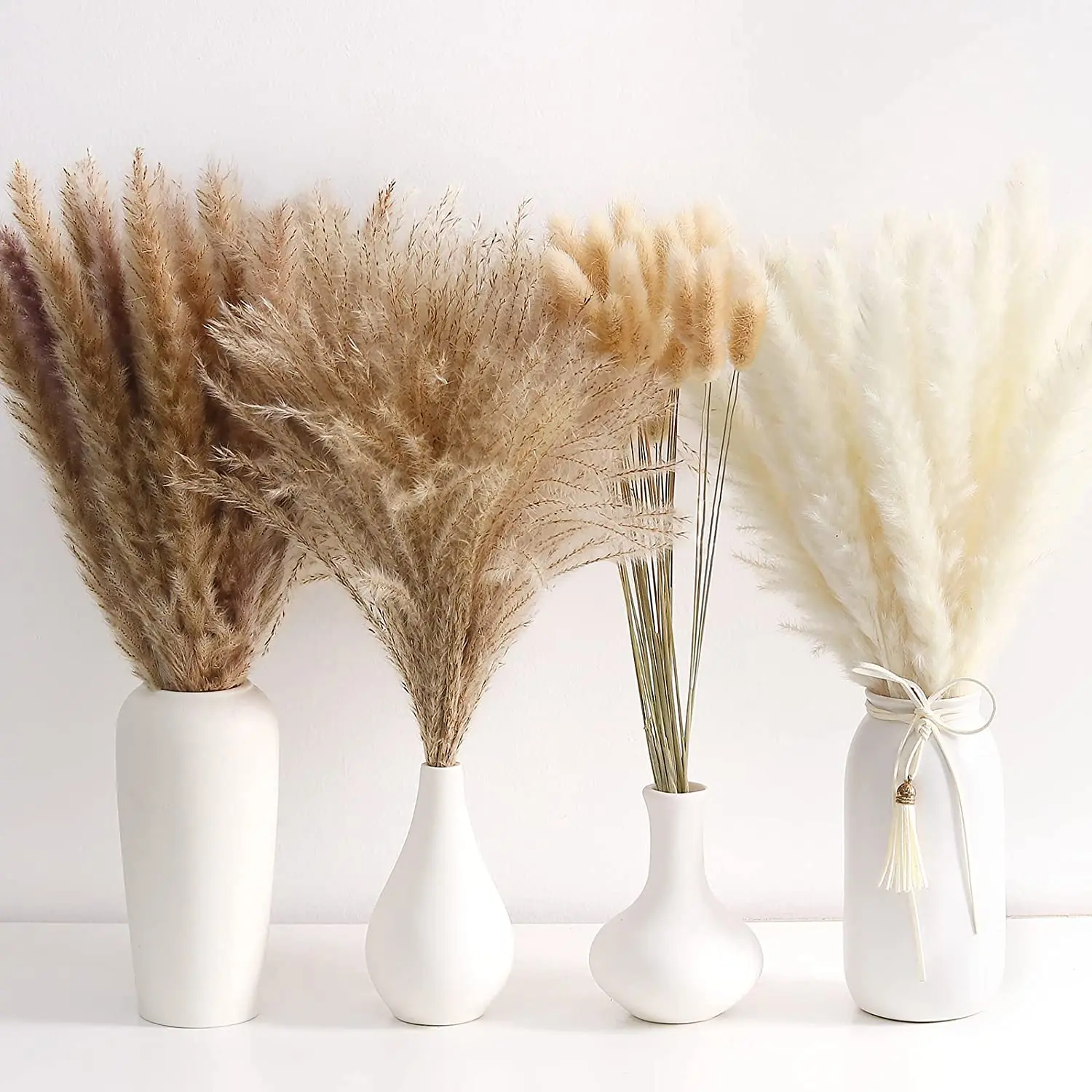 

Dried Pampas Grass Contains Rabbit Tail Dried Flowers, Reed Grass Bouquet Wedding Boho Flowers Home Decor, Dekoration Party