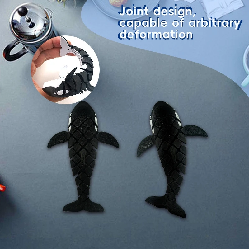 Ornamento de modelo Orca impresso em 3D de 1 peça: um modelo real de vida marinha que pode ser usado como ornamento de modelo de exibição