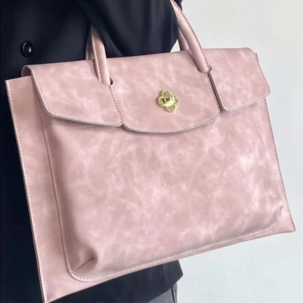Ins Pink Women's Laptop Bag Waterproof Pu Leather Laptop Sleeve Luxury Design Large Capacity for Macbook Pro Air Huawei Lenovo