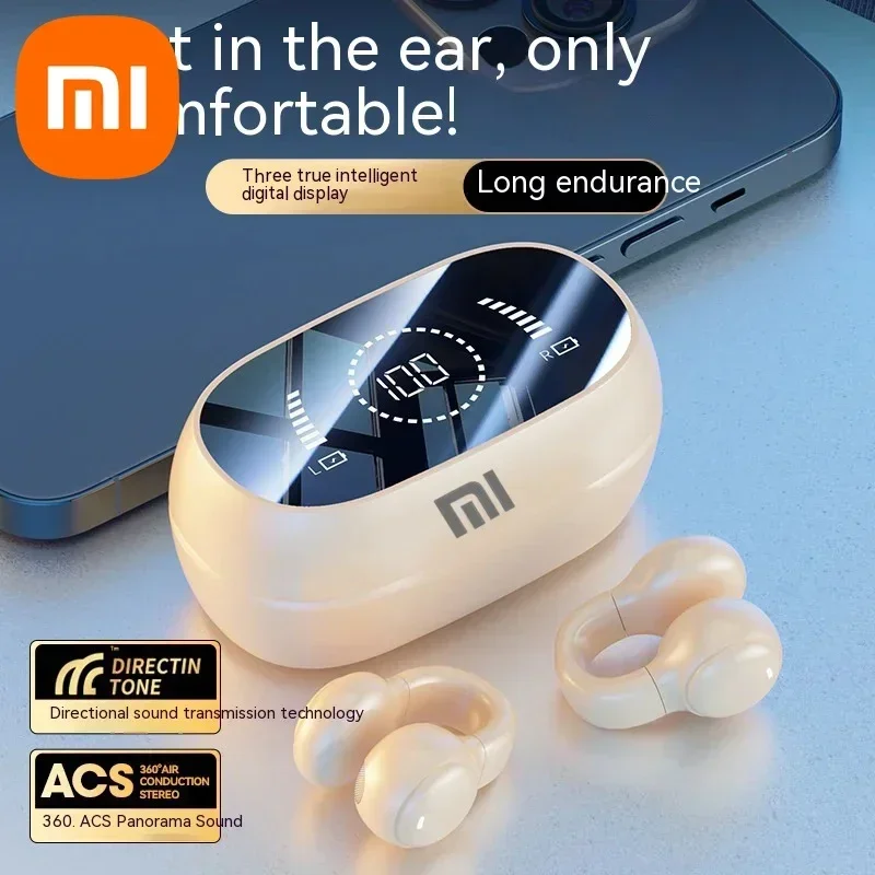Xiaomi M47 Earphone Konduksi Tulang Nirkabel Bluetooth 5.3 dengan Mikrofon, Peredam Kebisingan untuk Olahraga, Earphone Stereo HiFI