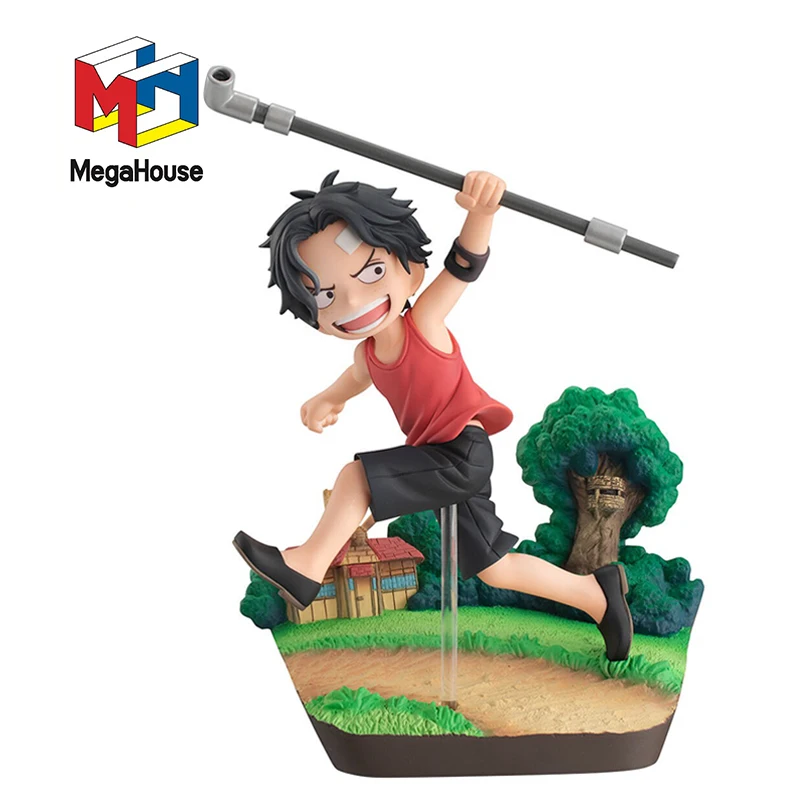 

In Stock Megahouse MH G.E.M. One Piece Portgas D Ace RUN! RUN! RUN! Q-Version Original Anime Figure Model Collectible Toy 13Cm