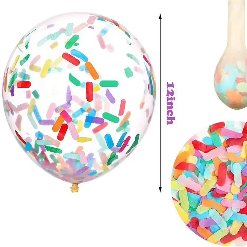 12 zoll 10 stücke Eis Ballons Geburtstag Hochzeit Party Dekoration Lange Streifen Papier Konfetti Latex Ballons Baby Dusche Streusel – Detail 2