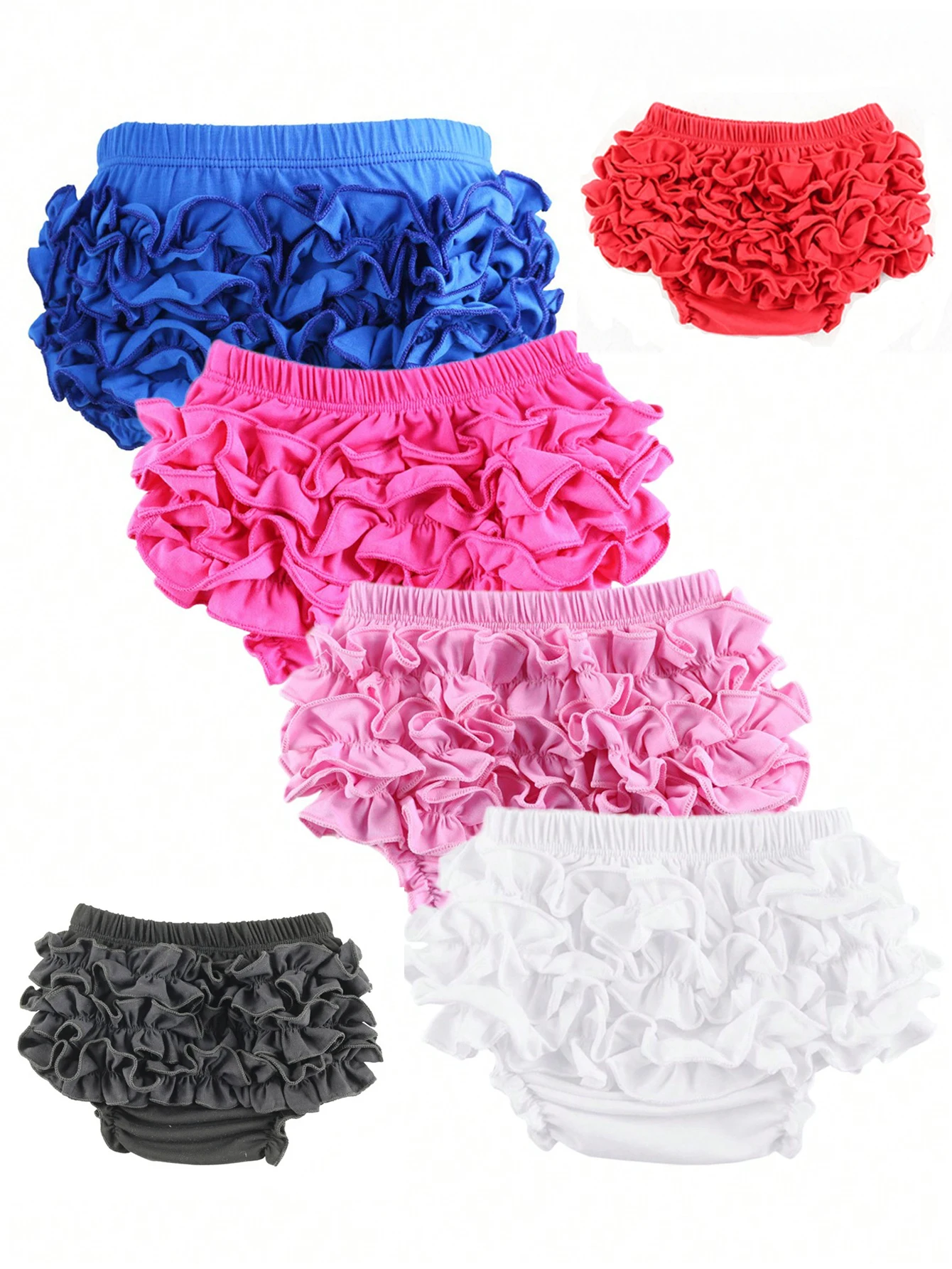 2 Pcs Set Toddler Girls Ruffle Diaper Covers Cute Cotton Baby Girl Shorts Solid Color Baby Girl Cotton Butt Ruffle Bloomers