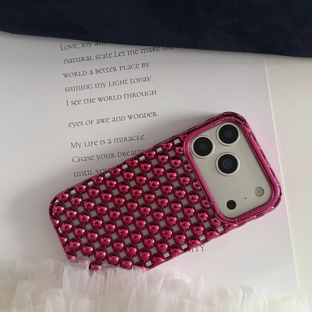 Kreative, fortschrittliche, stereoskopische, ausgehöhlte, runde Perlen, stoßfeste Handyhülle für iPhone 17, 16, 15, 14, 13, Pro Max – Detail 13
