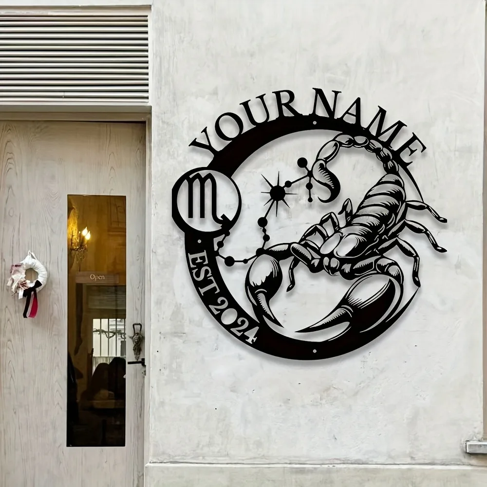 

На заказ индивидуальный заказ Скорпион Зодиак имя Настенный декор изысканные металлические небесные элементы Классический стиль романтический подарок настенное искусство