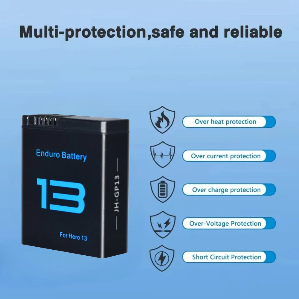 2100mAh Battery for GoPro Hero 13 Motion Camera 3-Slots Charger Box for GoPro Hero 13 Black Sport Camera Accessories