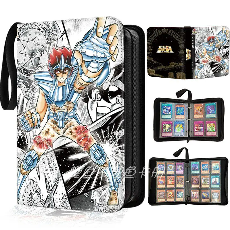 

Saint Seiya Card Binder 4/9 Pocket Trading Card Holder Anime Card Binder with 50 Inner Pages Zipper Holder Up To 400/900 Cards