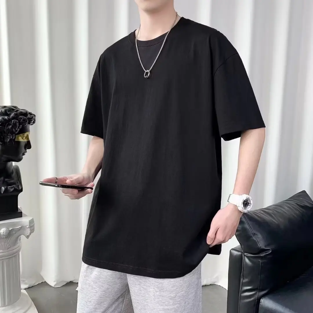 

Рубашка мужская с коротким рукавом, повседневная однотонная эластичная Свободная верхняя одежда с круглым вырезом для баскетбола, фитнеса, бега, спорта, лето