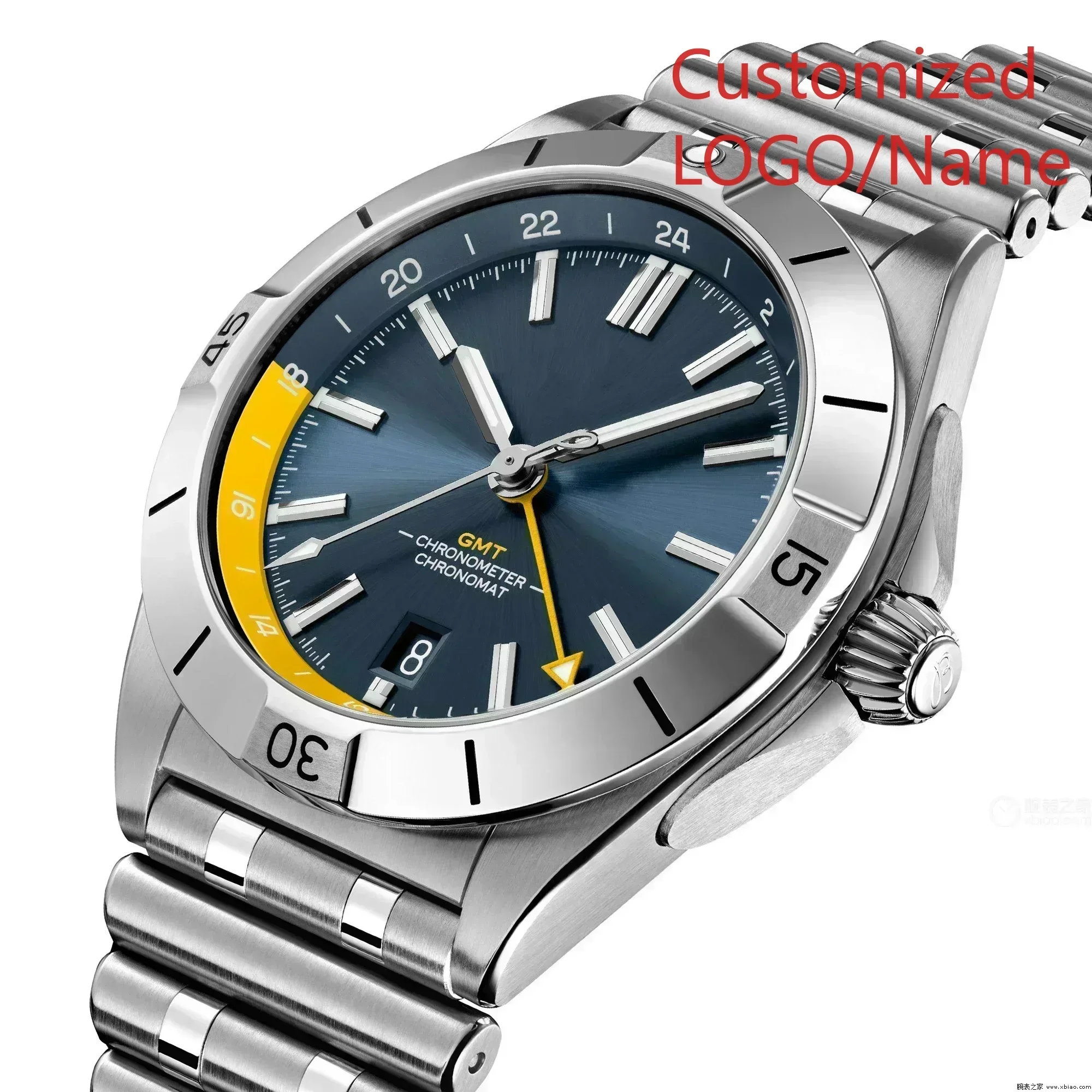 

Магазин A88 Спортивные часы Super-LumiNova Зеленые синие часы GMT Chronomat Автоматические механические часы из нержавеющей стали 904L по индивидуальному заказу