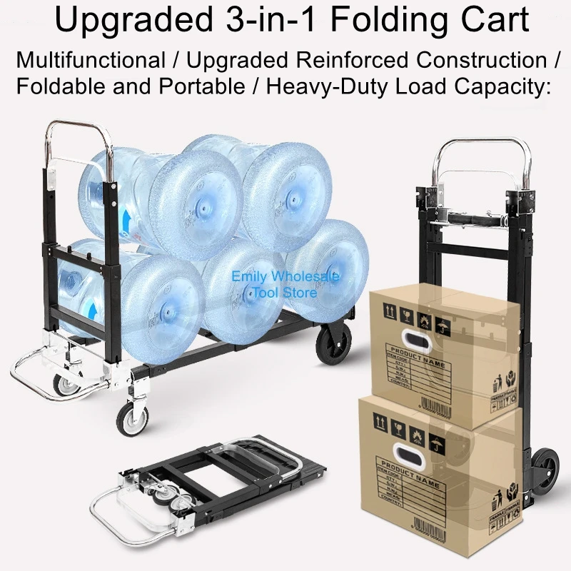 Multifunctional Hand Truck, Foldable Hand Truck, Telescoping Hand Truck, Cargo Transport Hand Truck, Utility Hand Truck