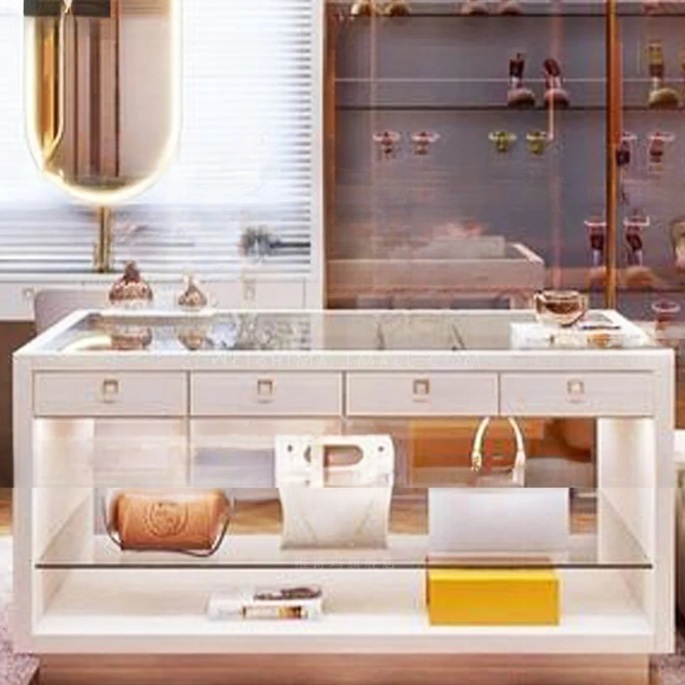 

Island cabinet white, simple necklace cabinet, jewelry cabinet