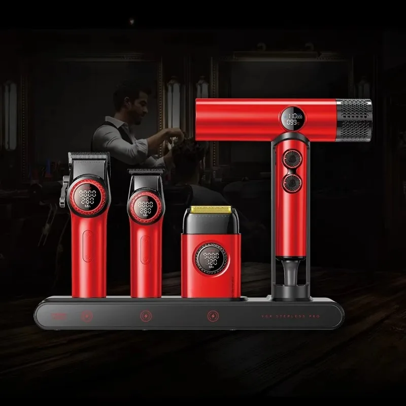 Professional Barber In-1 Combination BLDC High Speed Hair Dryer 9000 Rpm Fader Trimmer Hair Cut Machine for Stylists