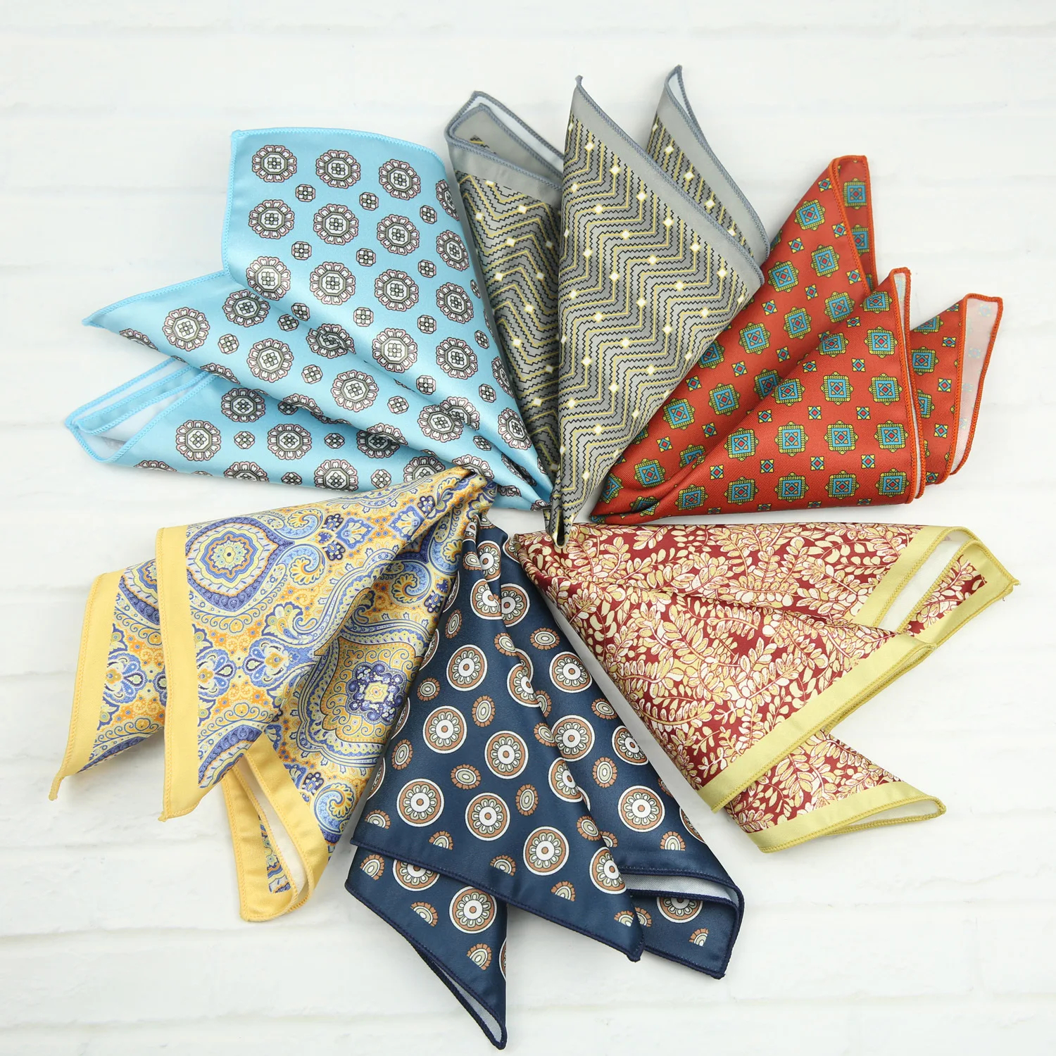 2026 Негабаритный шелковистый карманный квадрат для мужчин 27 см, роскошный карман в горошек с цветочным принтом, свадебный платок, пейсли, нагрудное полотенце, костюмы, шарф