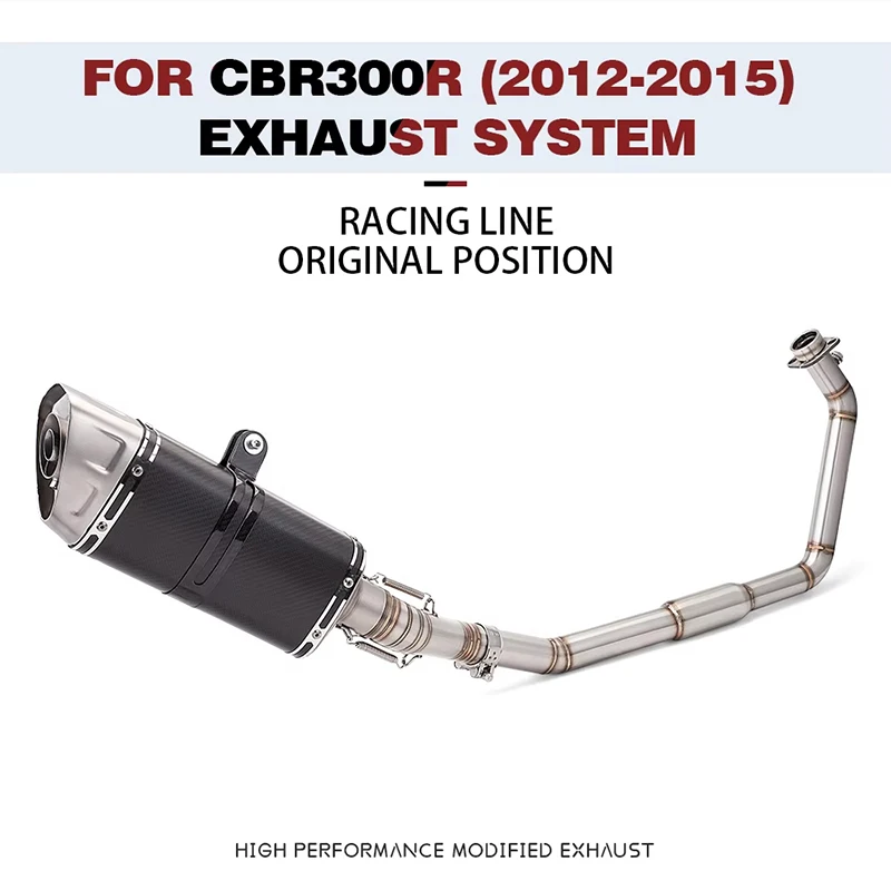 51mm Motorcycle Exhaust  Motorbike Elbow System Front Middle Link Pipe Racing For Honda CBR300 CB300R CBR 300 CB 300R 2012-2015
