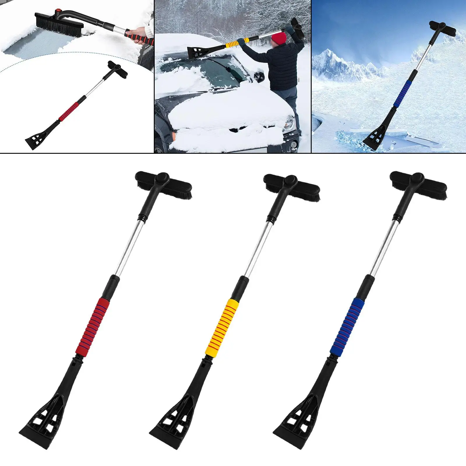 

Щетка для снега, скребок для льда, прочный 2 в 1, 360 градусов ° Поворотная насадка щетки