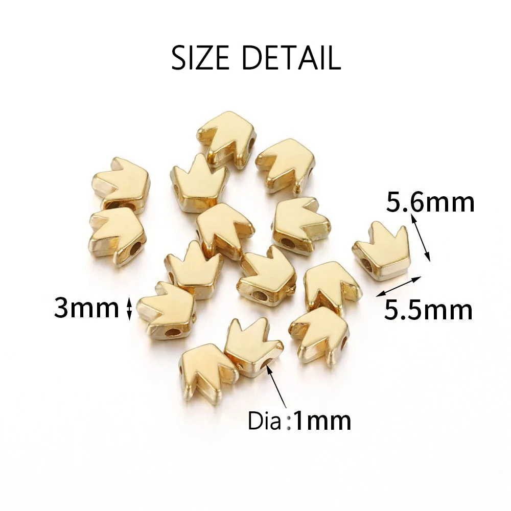 100Pcs CCB Crown Shape Spacer Loose Beads for DIY