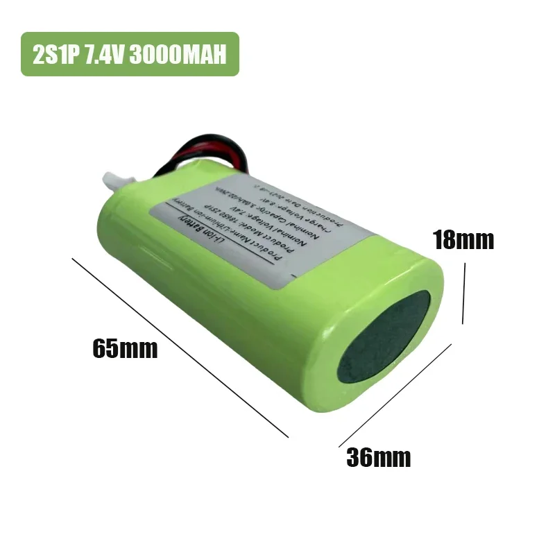 2S1P 7.4V 3000mAh XH2.54-2P Plug Lithium Battery Pack, Suitable for Projectors, Speakers, Wireless Monitoring etc