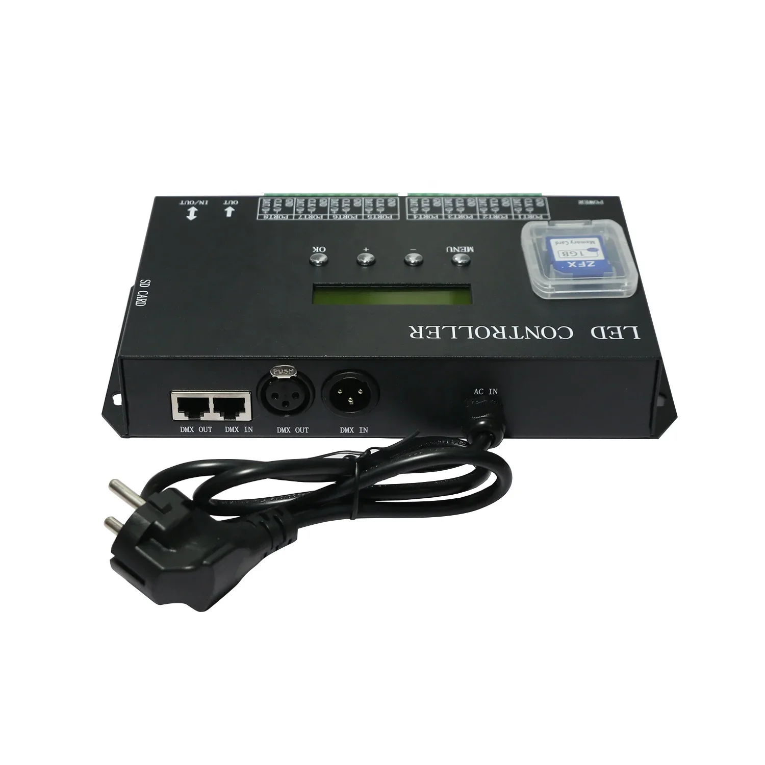 8 พอร์ตเอาต์พุต Artnet/DMX SPI Pixel Controller H807SA WS2811 WS2812 WS2815 RGB RGBW ไฟ LED Strip Dimmer