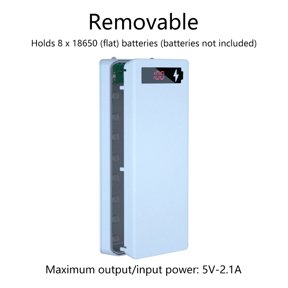 Dual USB Type C Power Bank Shell 5V DIY Shell 18650 Holder Cases Micro USB Detachable Battery Charge Storage Box Without Battery