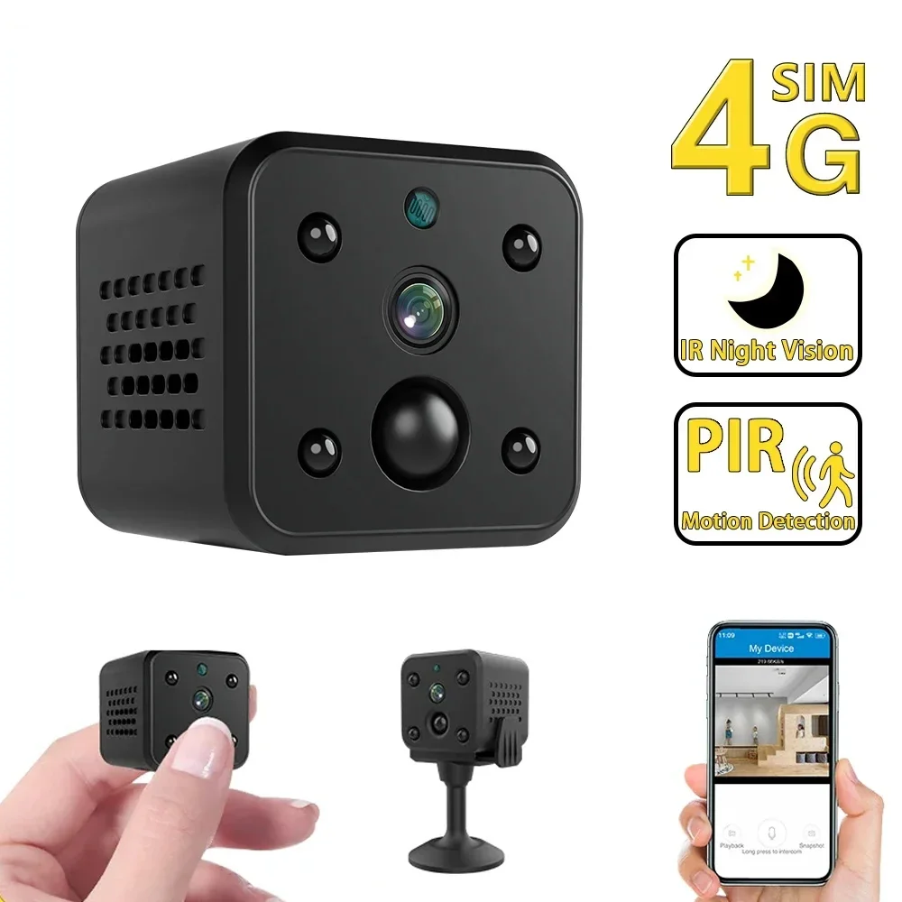 4G Mini Wireless Wifi Camera PIR Human Detection Night Vision Infrared Monitoring Security Camera with Built-in 3000mAh Battery