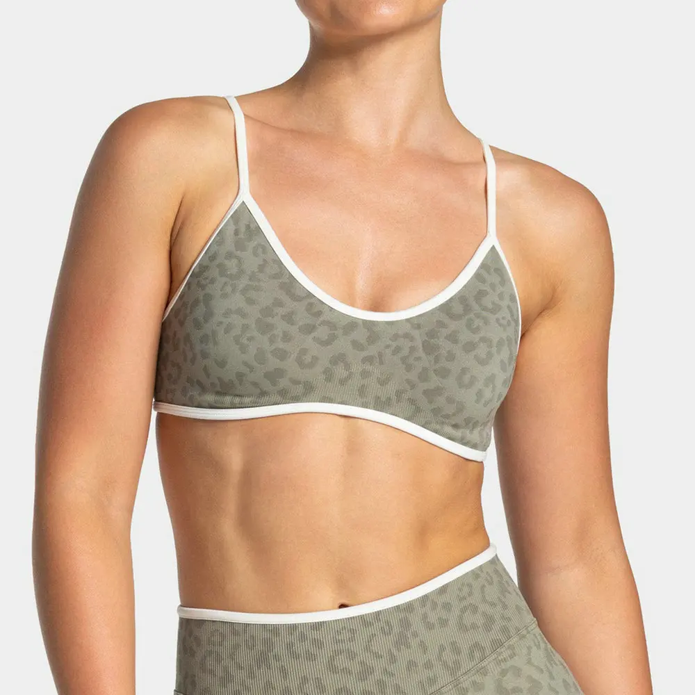 Pericic Sport-BH mit Leopardenmuster für Damen, atmungsaktiv, weich, bequem, hochelastisch, Push-up, für Fitnessstudio, Yoga und Training. – Detail 6