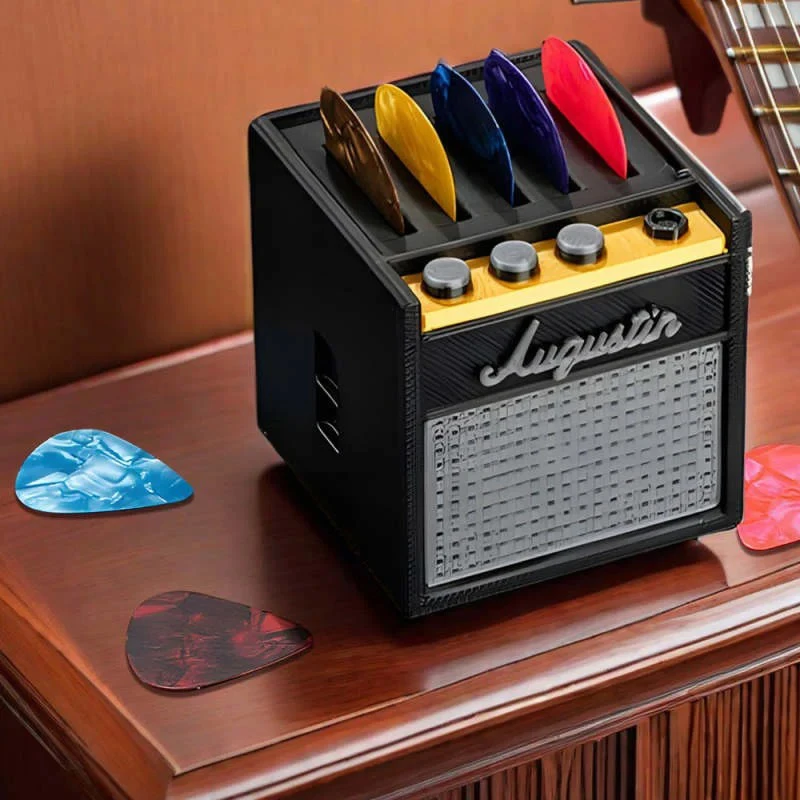 Portable Guitar Pick Storage Box 3D Printed Guitar Picks Holder With Drawer Dustproof Picks Organizer for 2.0mm Guitar Picks