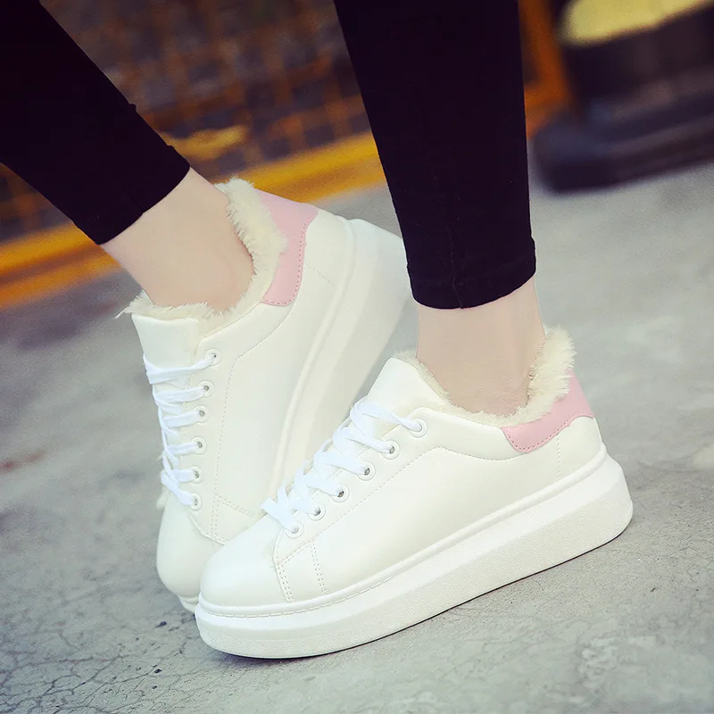 Замшевые женские кроссовки, новинка 2023, осень/зима, корейские кроссовки на толстой подошве, повседневные теплые кроссовки из хлопка