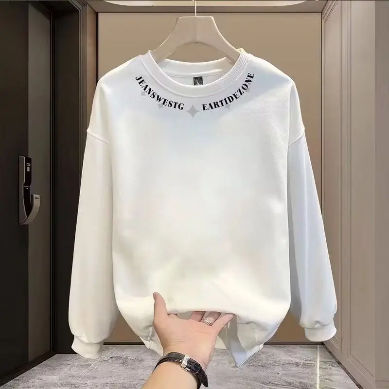 

Модный мужской свитшот с круглым вырезом, плотный, осенне-зимний, новый, стильный, с принтом, с длинными рукавами, свободного кроя