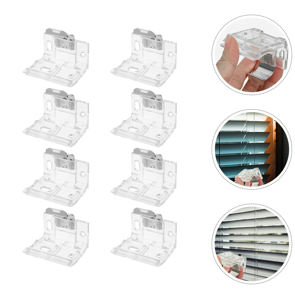 

8Pcs Metal Blind Brackets Cordless Shade Mounting Clips Mini Replacement Window Blind Accessories Valance Support