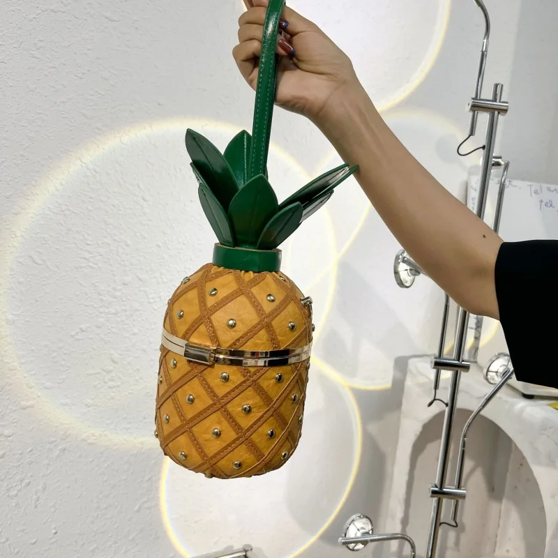 Designer Handbag Personalized Pineapple Bag Single Shoulder Chain Crossbody Bucket Bag Rivet Small Party Bolso Fiesta