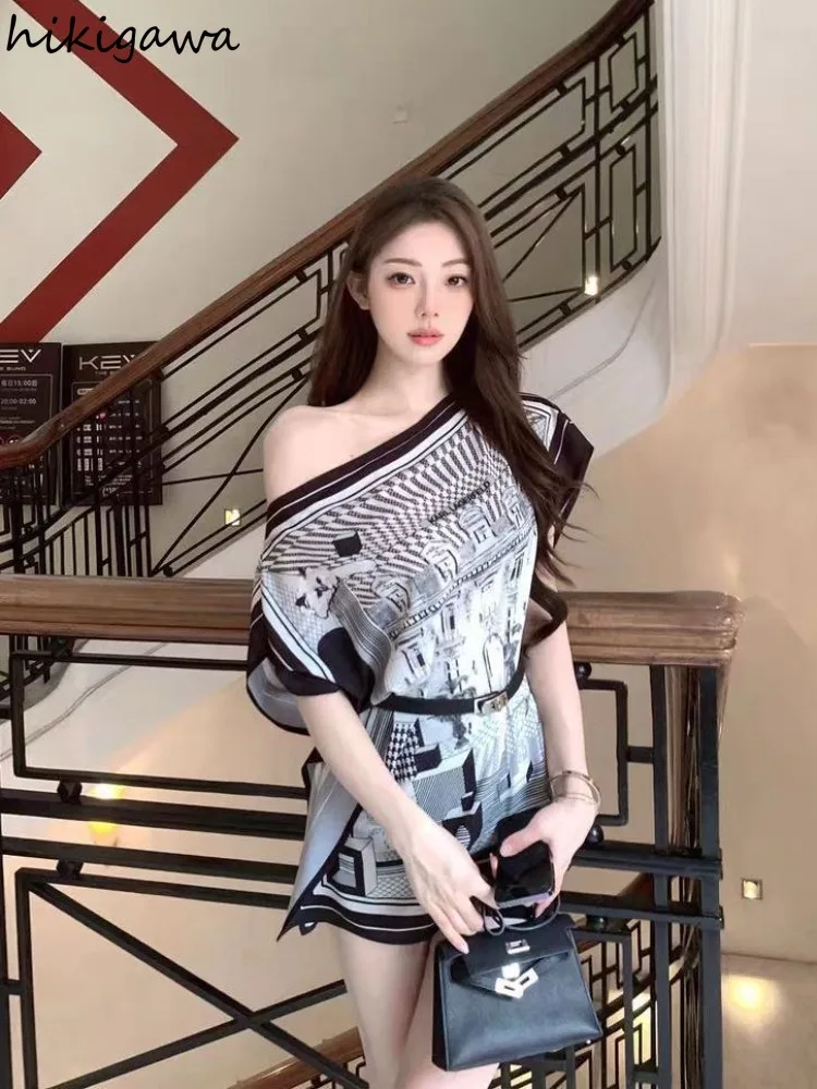 

2025 Blusas Mujer De Moda Korean Floral Shirt Chic Short Sleeve Summer Blouses Vintage Tops Off Shoulder Sexy Loose Blouse Women