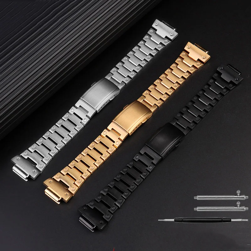 NEW Metal Watchband For G-SHOCK Casio DW5600 GW-B5600 GWM5610 Modified Solid Stainless Steel Watch Strap wristband Bracelet 16mm