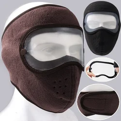 Removeable Goggles Full Face Mask Hats Anti-Dust Windproof Breathable Cycling Ski Riding Masks Fleece Shield Hood Balaclava Caps