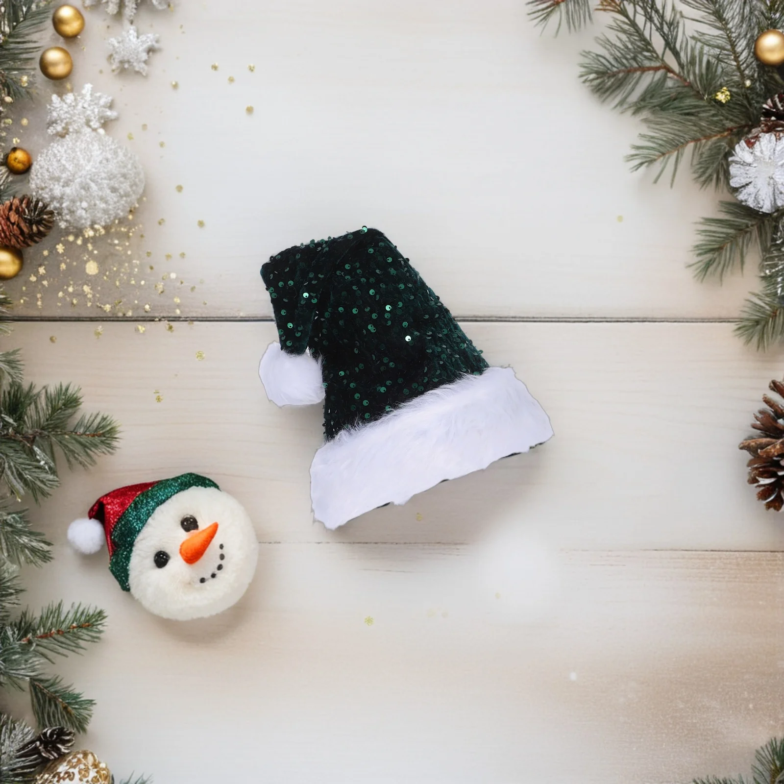 

Festive Hats for Women Men Sequin Santa Hat Christmas Party Dance Performance Headwear Sparkly Photo Prop Holiday Accessory