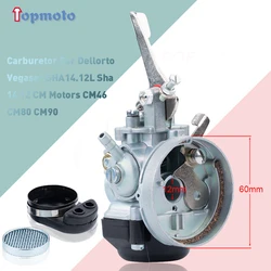 For Dellorto Vegaser SHA14.12L Sha 14 12 CM Motors CM46 CM Engines CM 80 CM90 Mofas Moped Mokick Scooter Motorcycle Carburetor