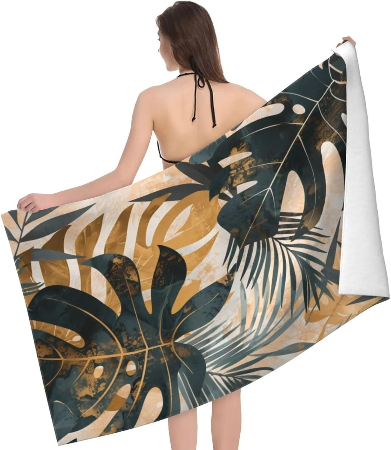 Coconut tree Leaves Beach Towel for family friends Gifts Towel Quick-Dry Towel For Bath Yoga Tourism Beach GYM Camping Swimming