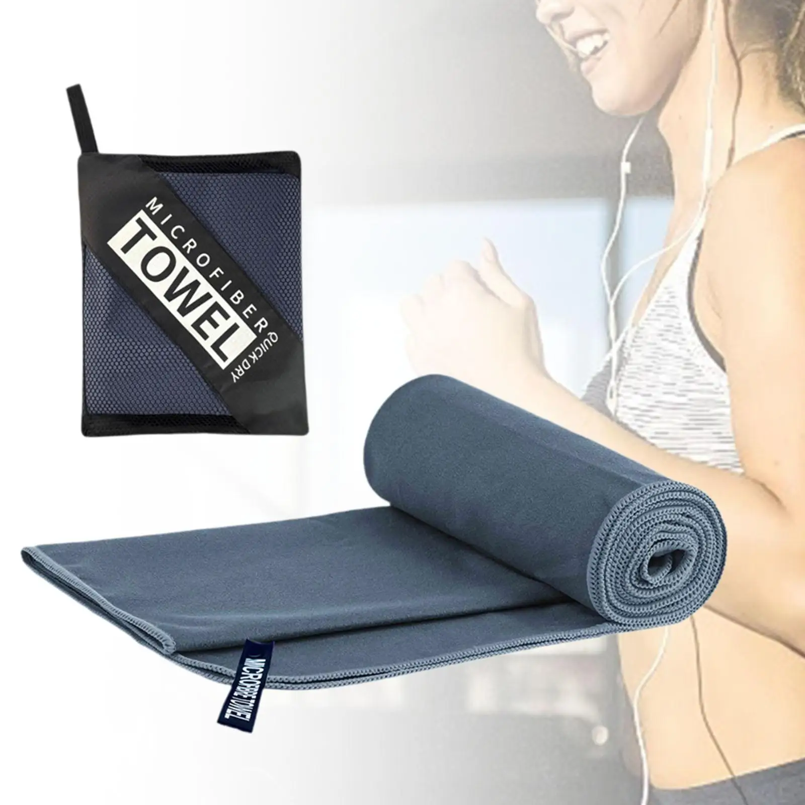 Quick Dry Towel for Gym Travel Camping Lightweight Sweat Absorbent Polyester Sports Workout Swimming Hiking Portable Soft