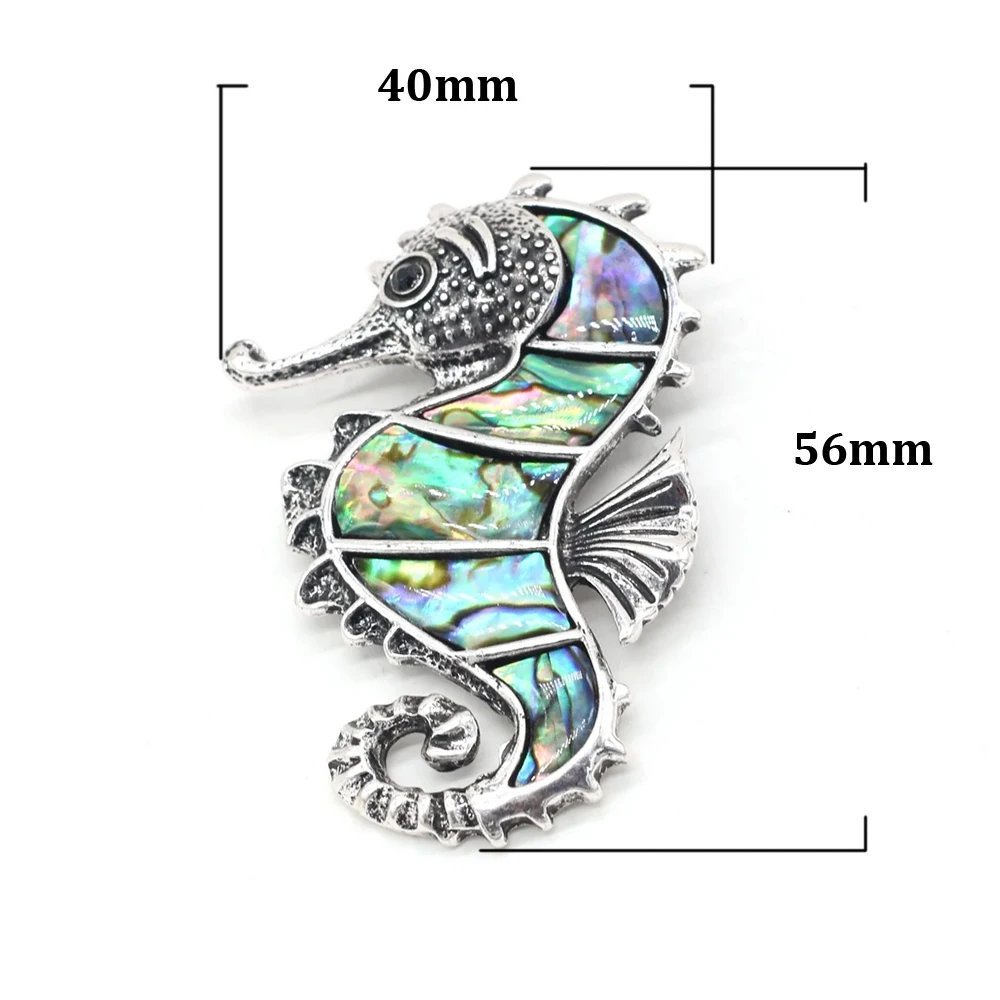 56x40mm Natural Abalone Shell Pendant Handmade Hippo Shape Charms for Jewelry Making Supplies DIY Necklace Brooches Accessories