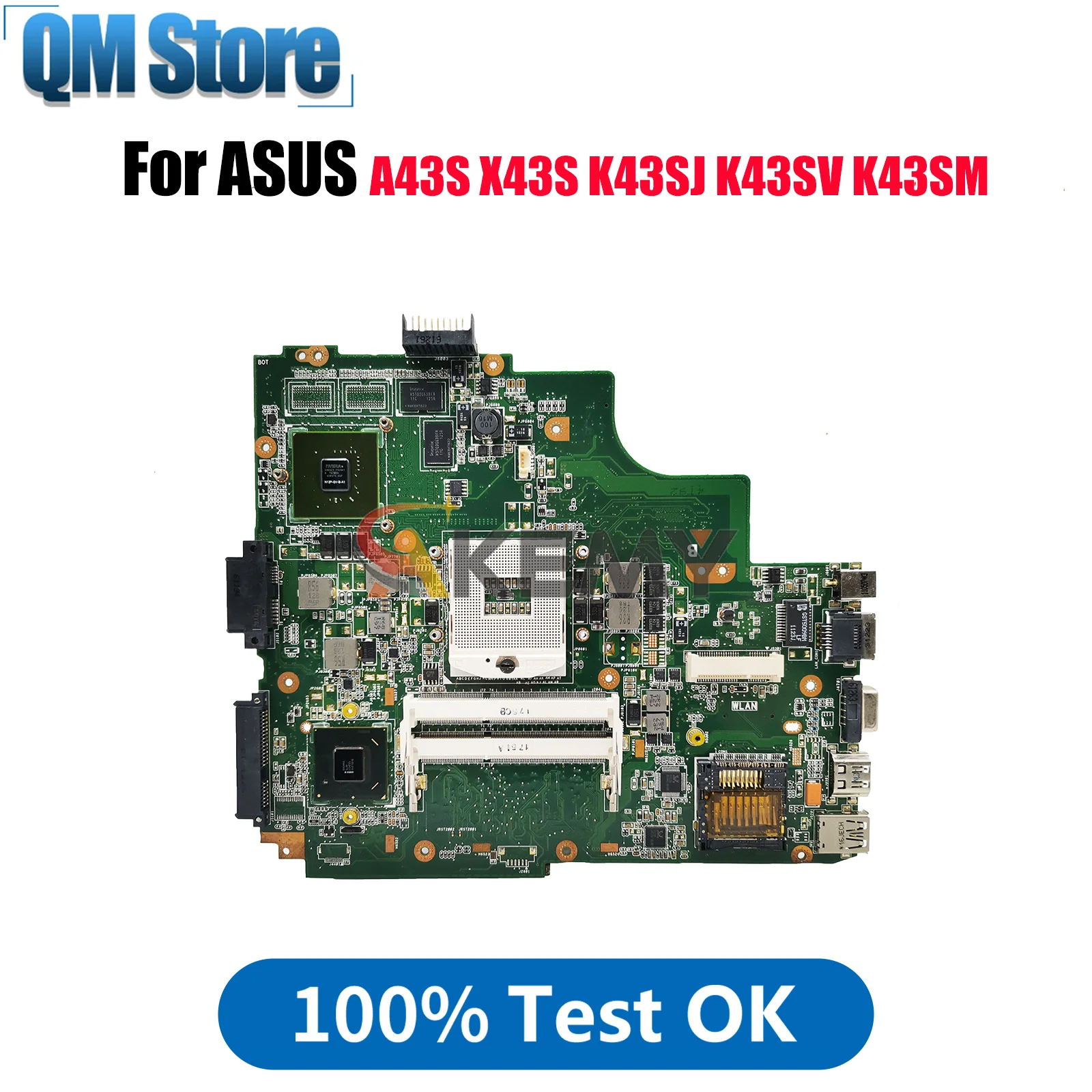

K43SV Материнская плата для ноутбука ASUS K43SJ K43SD K43S A43S K43SM X43S K43SV Материнская плата для ноутбука в наличии 100% тестирование ОК быстрая доставка