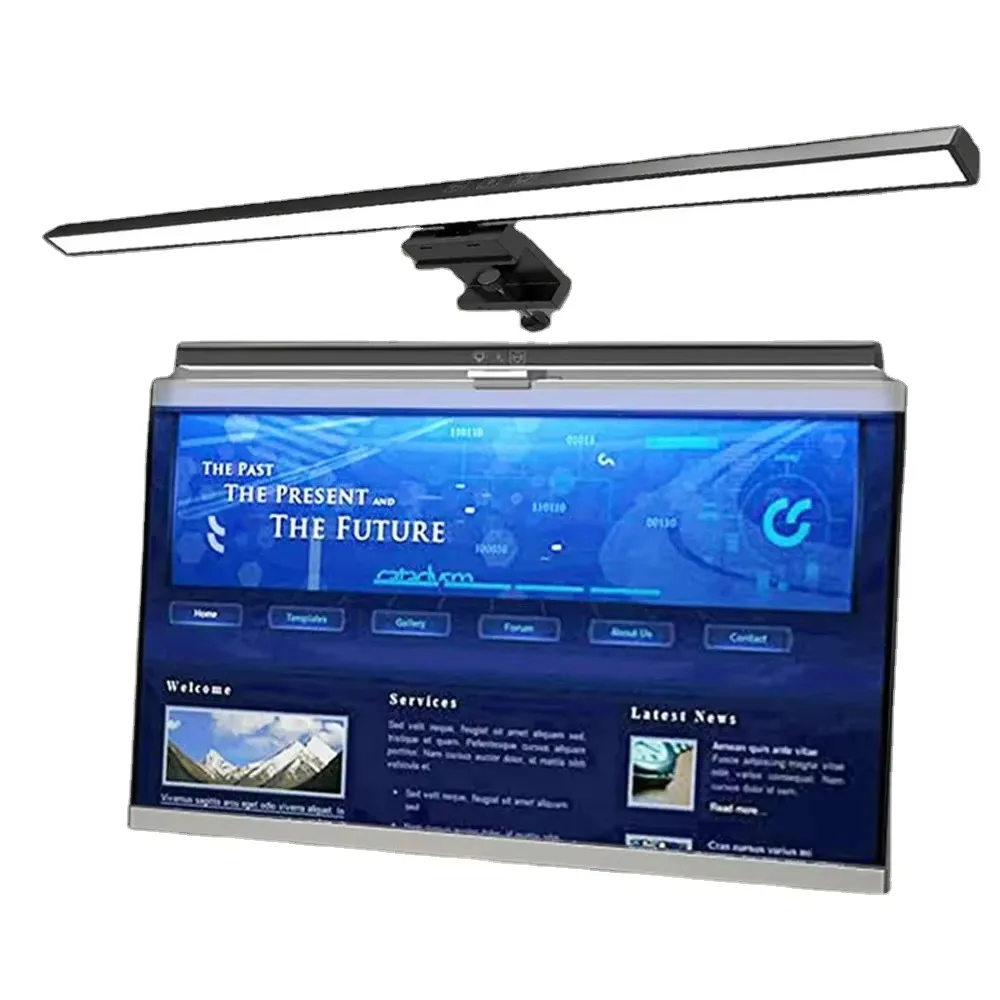 Lampa biurkowa Eye-Care 50cm LED komputer PC ekran monitora listwa świetlna bezstopniowe przyciemnianie czytanie zasilana przez USB wisząca lampa stołowa