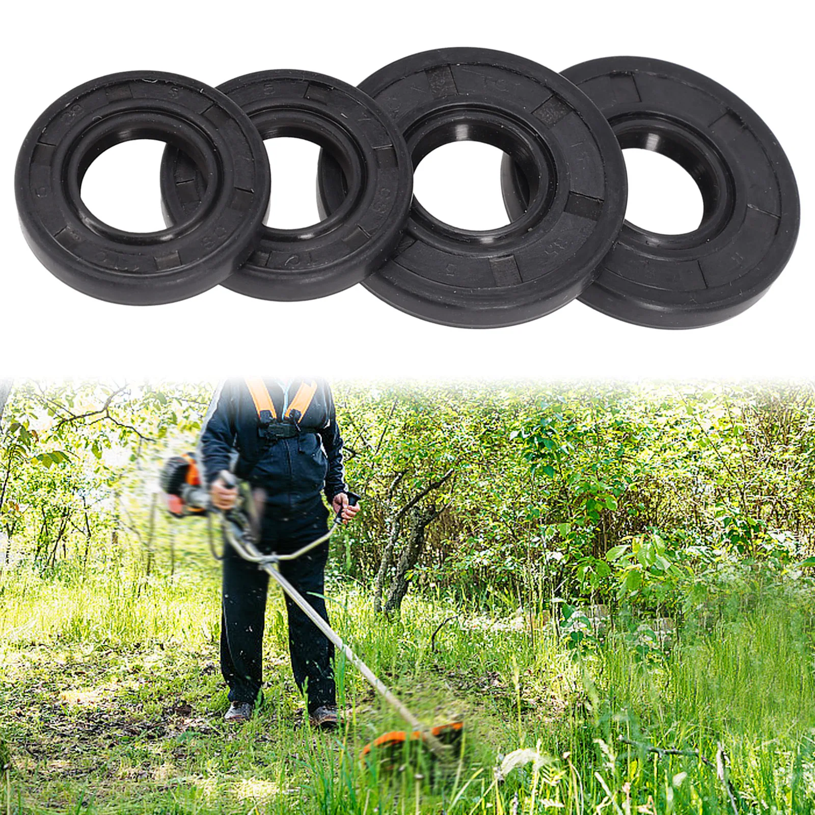 2 Sets Chainsaw Oil Seal Fuel Tank Vent Set For 4500 5200 5800 45cc 52cc 58cc Skeleton NBR Gasket Chain Saw Garden Accessories