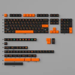 Black Light Theme Keycap 129Key PBT Custom Minimalist Korean Japanese Russian Cherry Profile Key Cap for Mechanical Keyboard