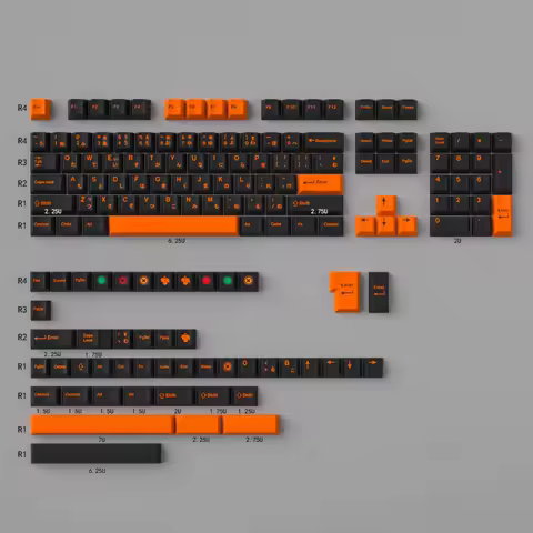 Black Light Theme Keycap 129Key PBT Custom Minimalist Korean Japanese Russian Cherry Profile Key Cap for Mechanical Keyboard