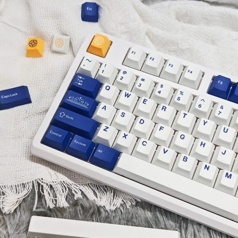 

Lapis Lazuli Theme Keycaps Set Customized PBT Sublimation Cherry Profile Keyboard Cap for Gaming Mechanical Keyboard Accessories