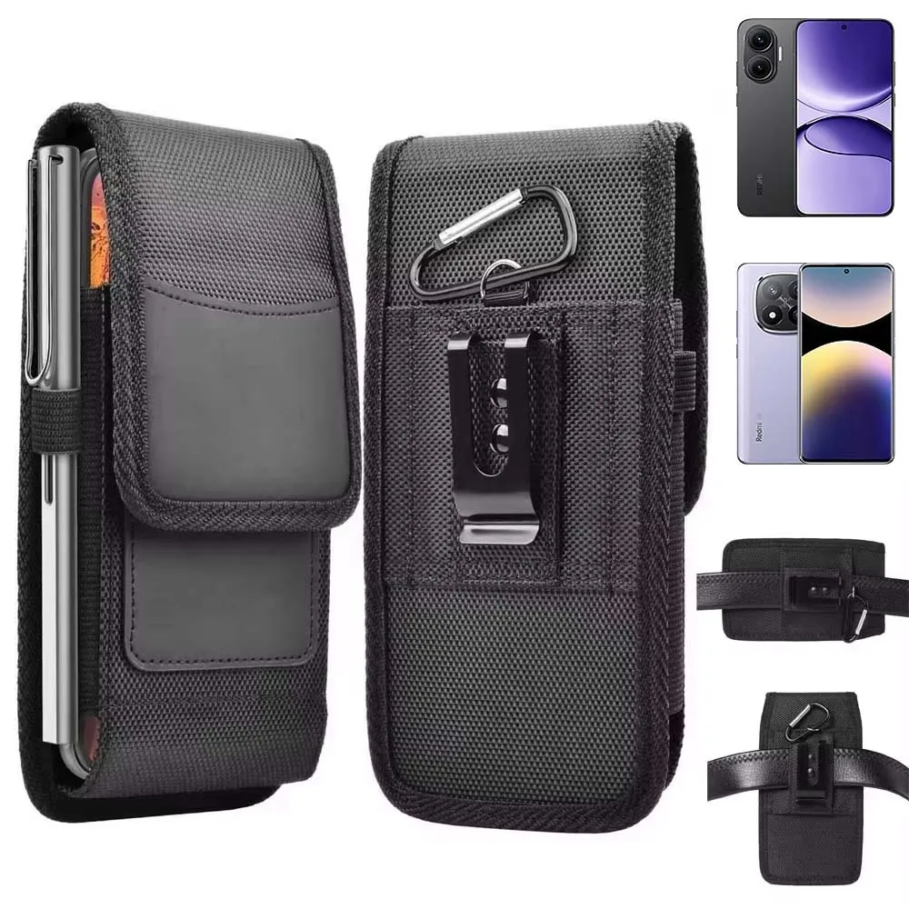 

for Redmi Turbo 4 Pro Note 14 Pro+ 14S Waist Bag Vertical Horizontal Flip Pouch Carry Case with Pocket Belt Loop Buckle Clip