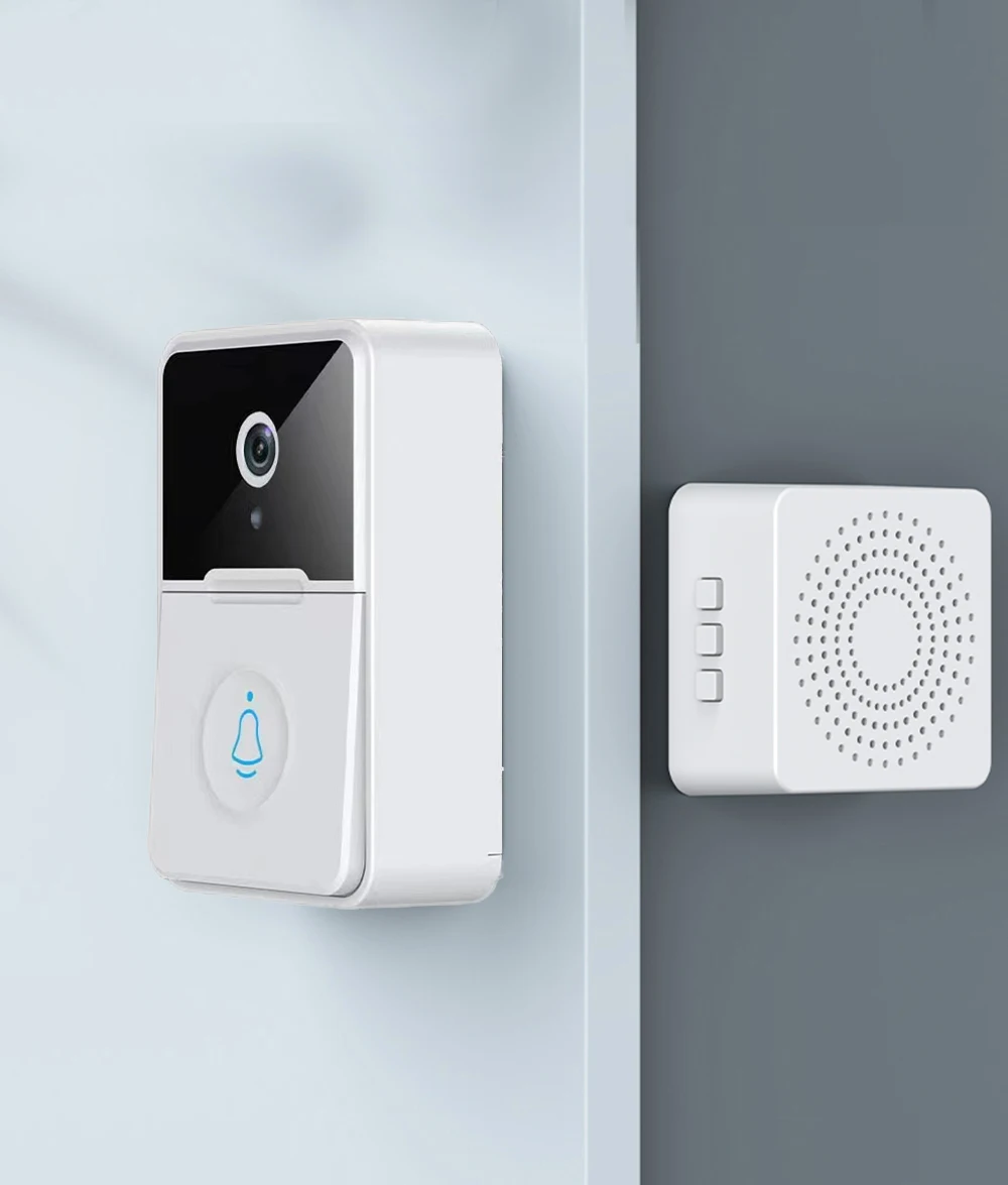 AAA Battery Power Cloud Storage Wireless WIFI Doorbell With Chime Visual Door Phone  Intercom Peephole Viewer