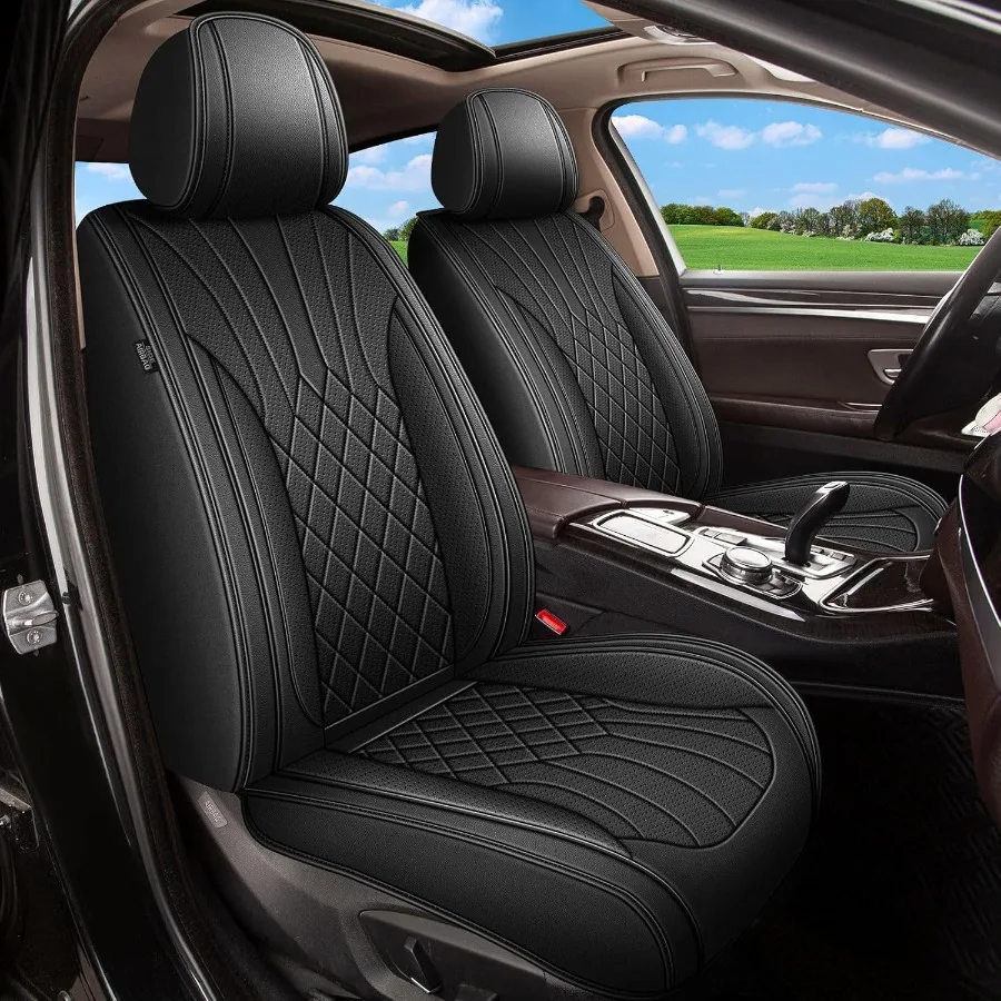 

Чехлы на автомобильные сиденья, передняя пара для Mazda CX5 CX5 2013-2023 2024 2025: дышащий перфорированный кожаный чехол на сиденье, черный