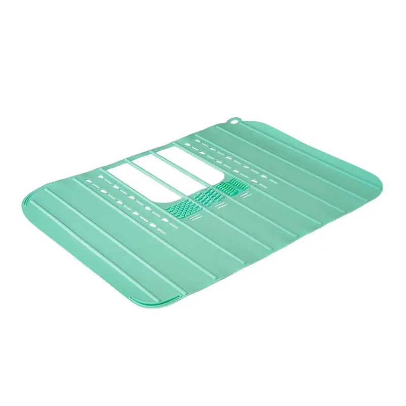 

A21Q -Foldable Sink Cover Mat Space Saving Bathroom Organizer Makeup Brush Cleaning Mat