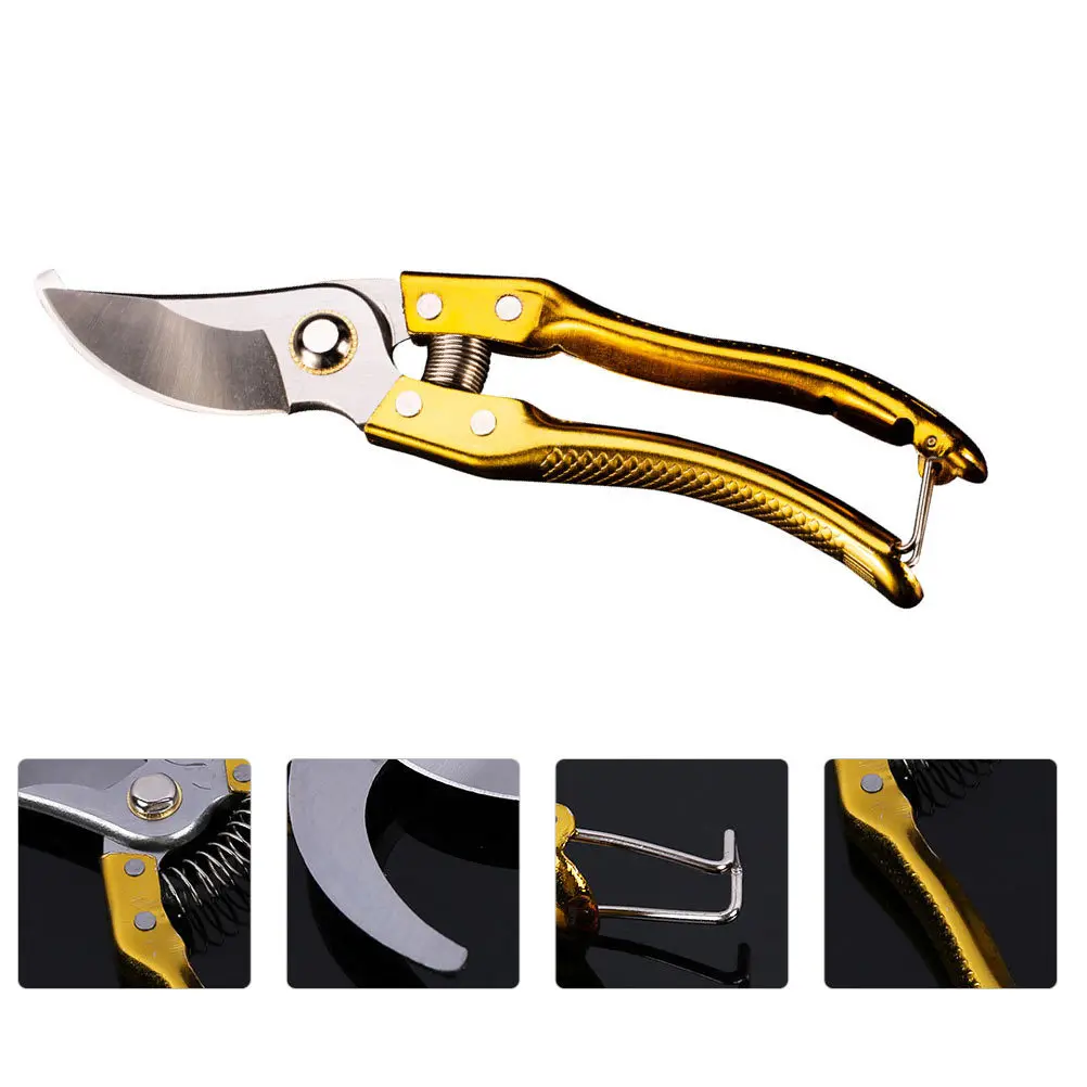 1 قطعة فرع شجرة الفاكهة الذهبية القص عالية الكربون الصلب المواد آمنة مريحة للاستخدام في الحديقة تشذيب القص مقص التقليم #6